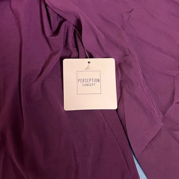 ☀️PerSeption Concept Ruffled Off-Shoulder Purple Blouse - Picture 4 of 6
